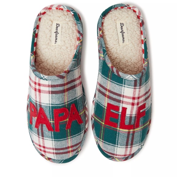 DEARFOAMS Men´s Papa Elf Holiday Christmas Plaid Clog...